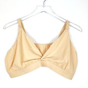 Nueskin Bra Women's Size 3X Nude Wireless Soft Cup Bralette Low Compression